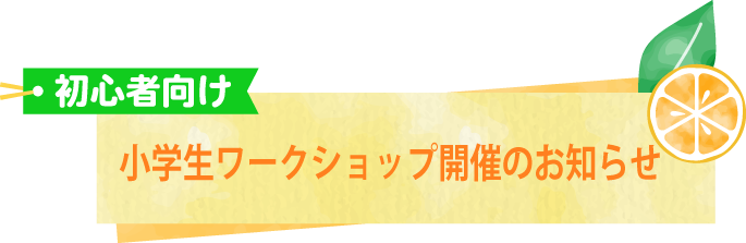 初心者向け小学生ワークショップ開催
