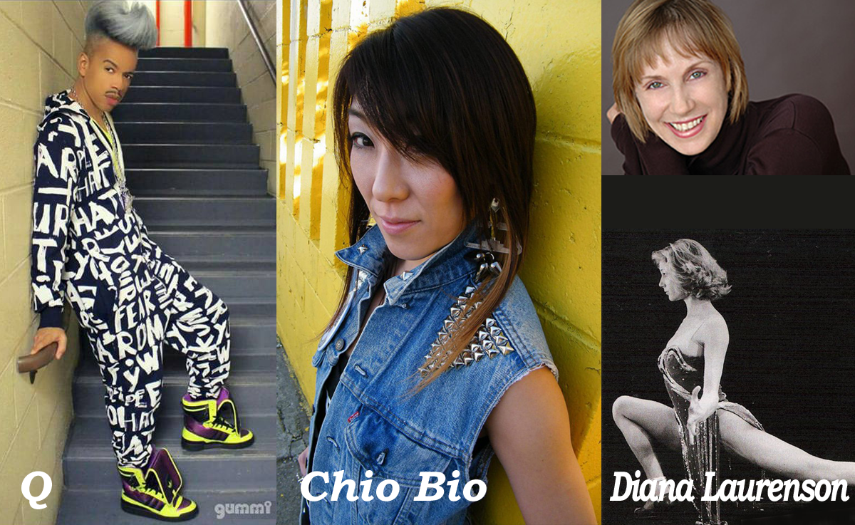 Q、Chio Bio、Diana Laurensonの講師紹介合成画像
